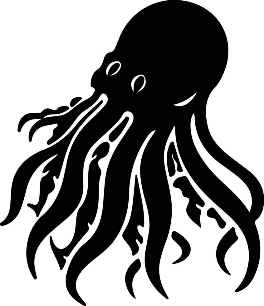 cuttlefish black silhouette vector