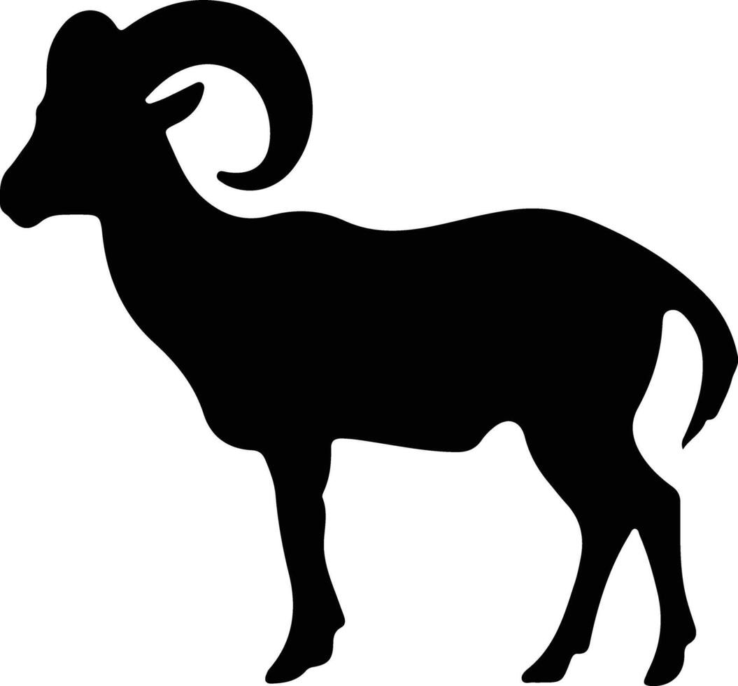 dall sheep black silhouette vector