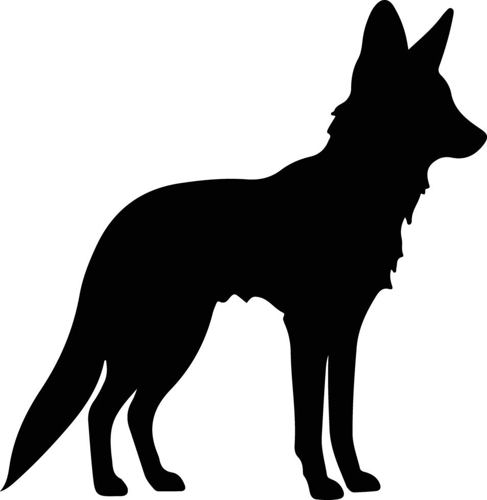 dhole negro silueta vector