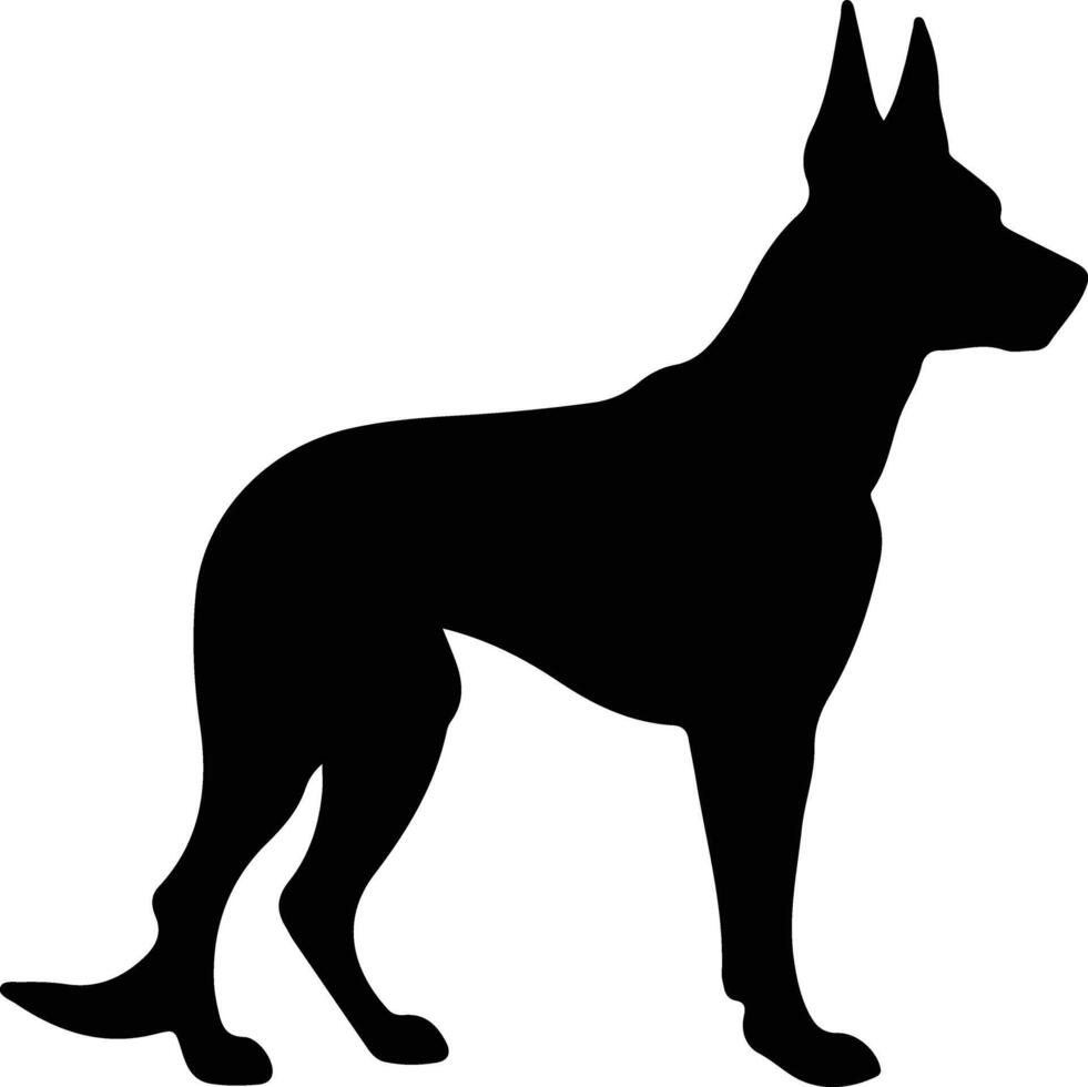 Doberman pinscher black silhouette vector