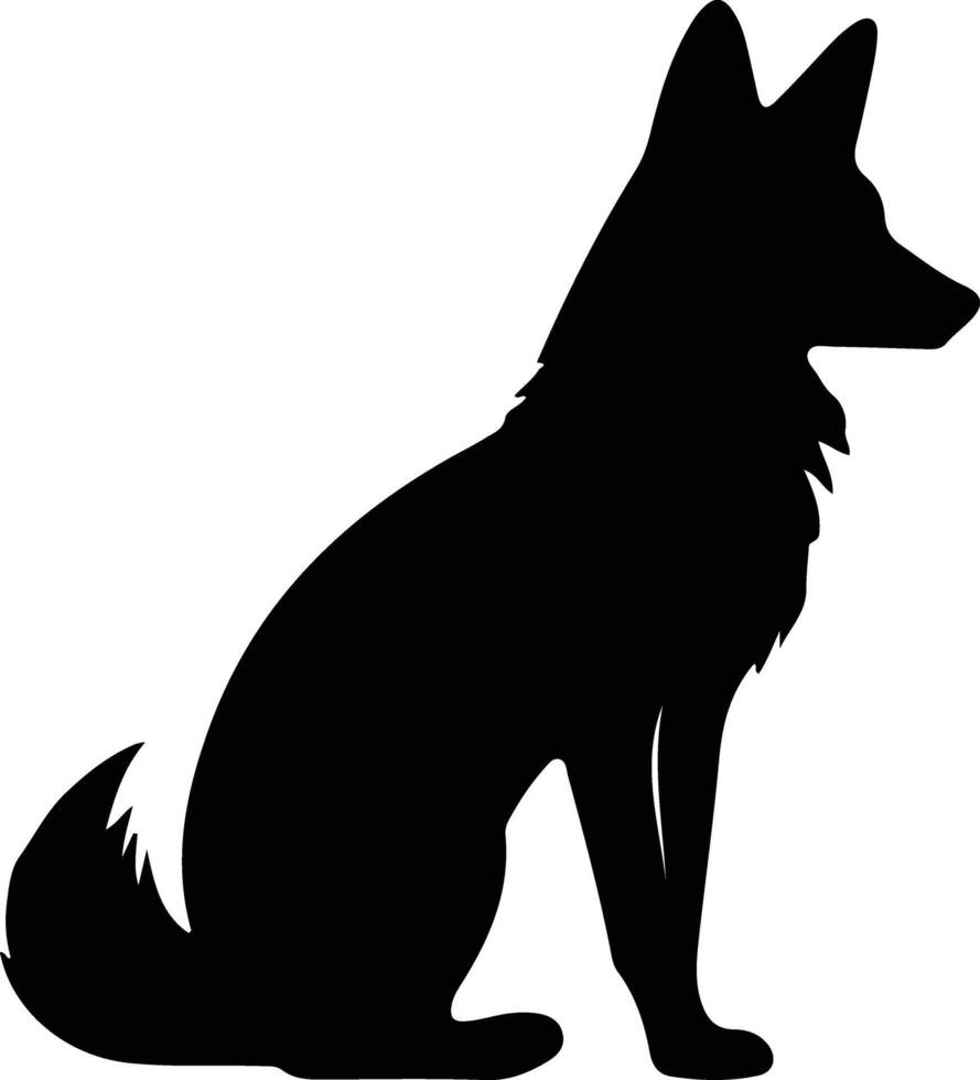 dhole black silhouette vector