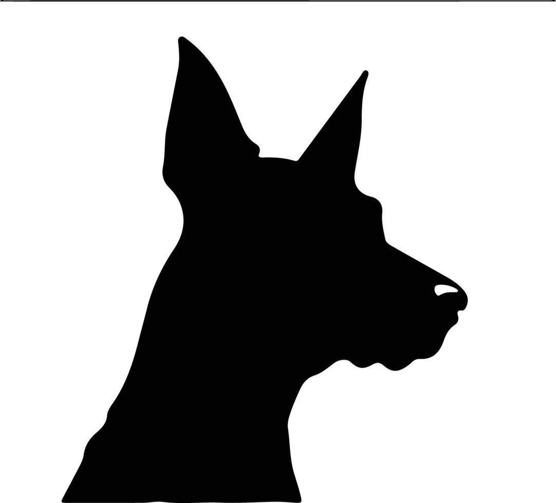 Doberman pinscher black silhouette vector