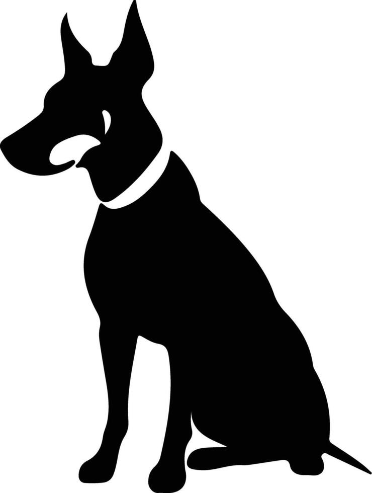 Doberman pinscher black silhouette vector