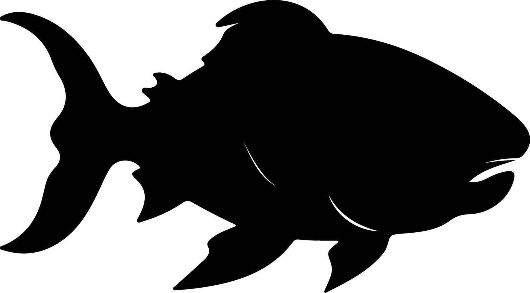 Dunkleosteus black silhouette vector