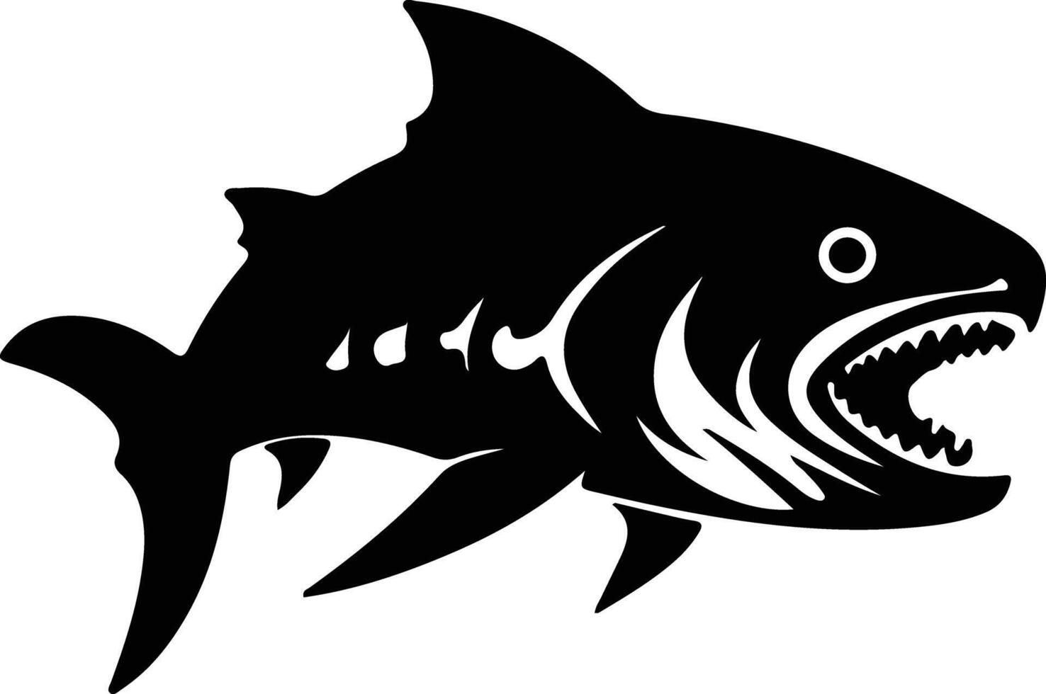 Dunkleosteus black silhouette vector