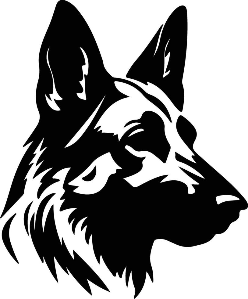 German shepherd black silhouette vector