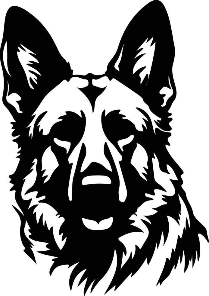 German shepherd black silhouette vector