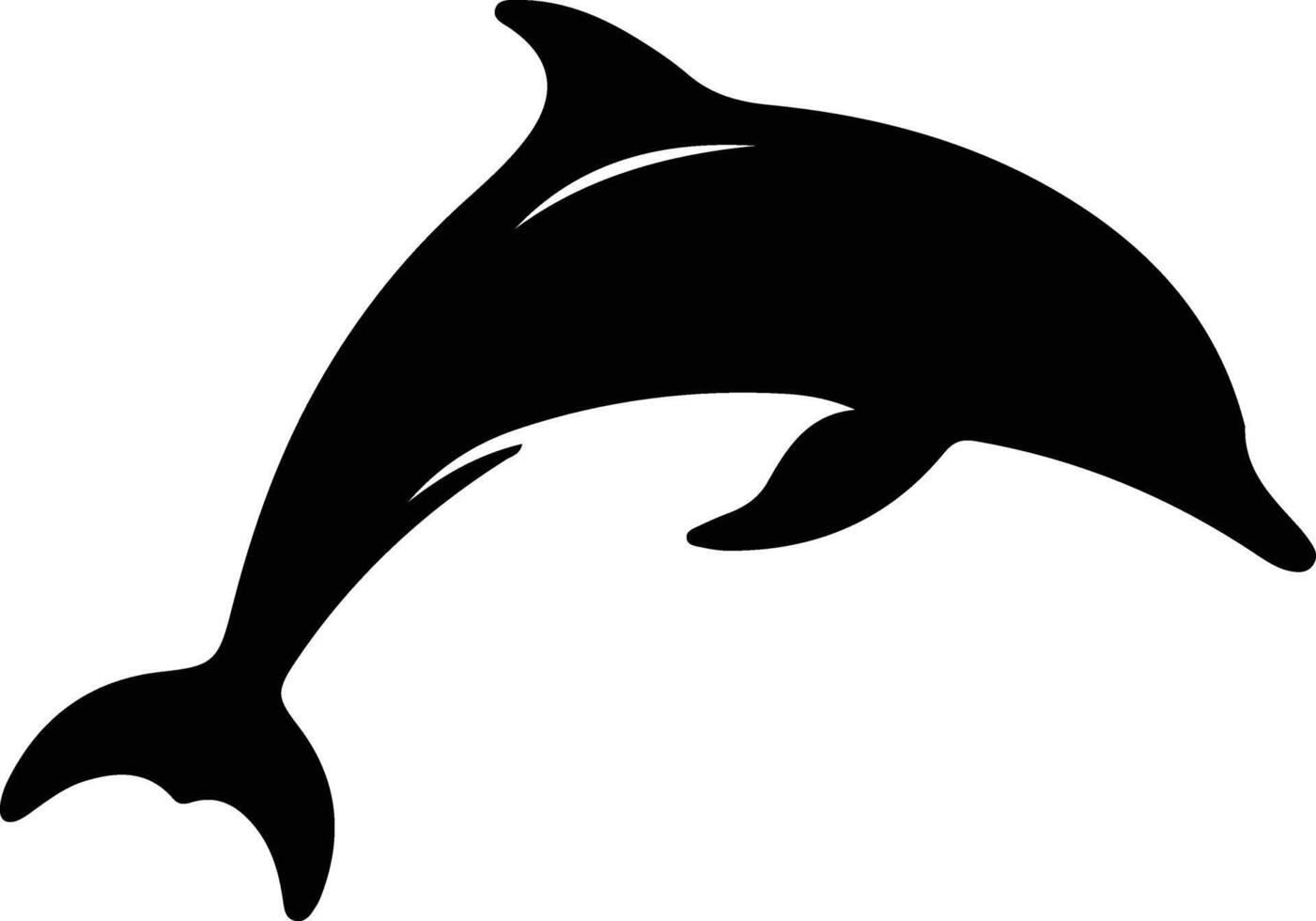 dolphin black silhouette vector