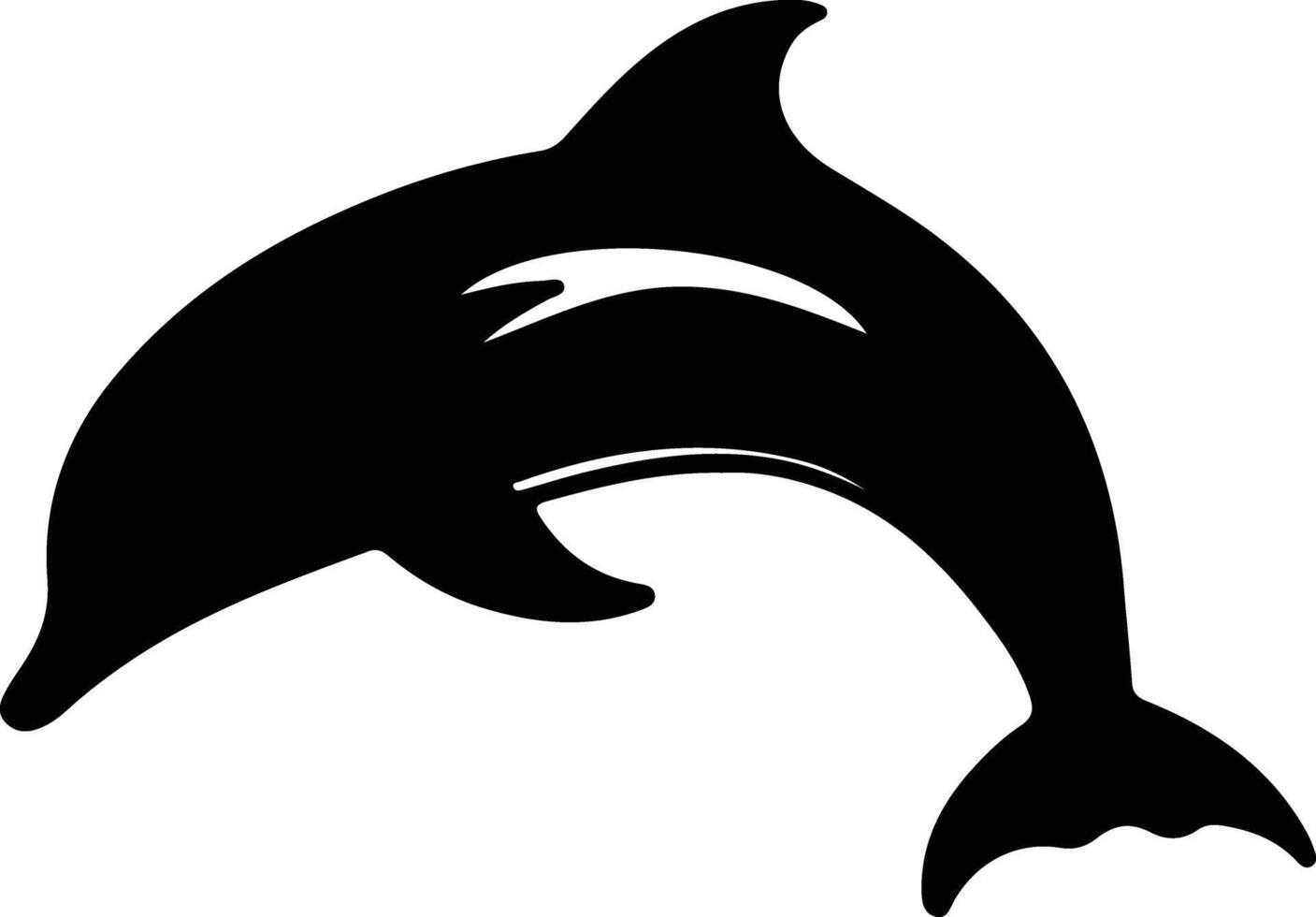 dolphin bottlenose black silhouette vector