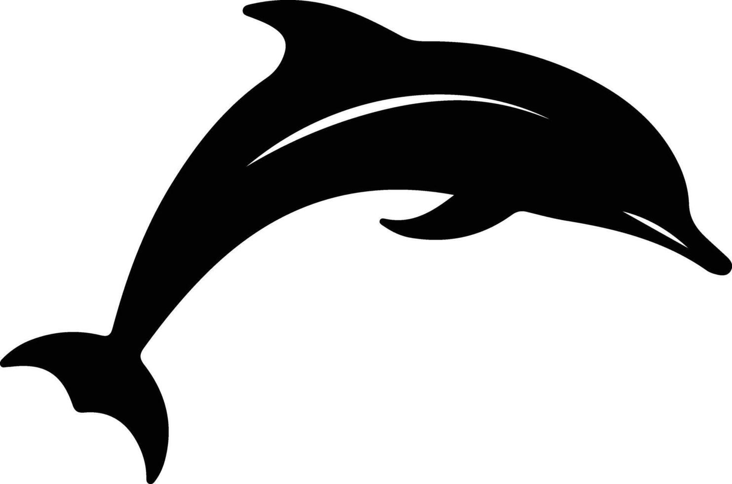 dolphin bottlenose black silhouette vector