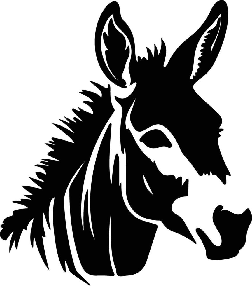 donkey black silhouette vector