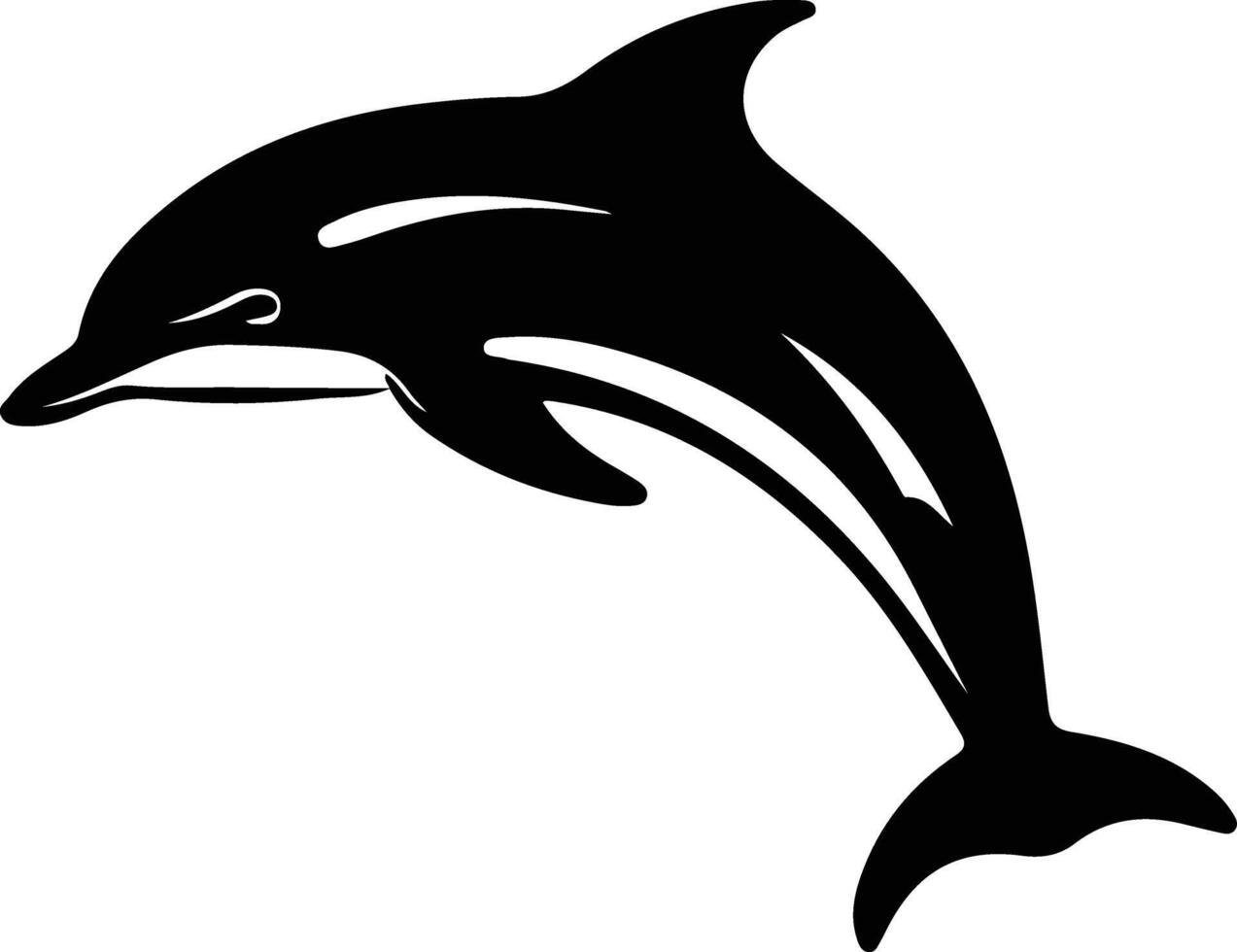 dolphin spotted black silhouette vector