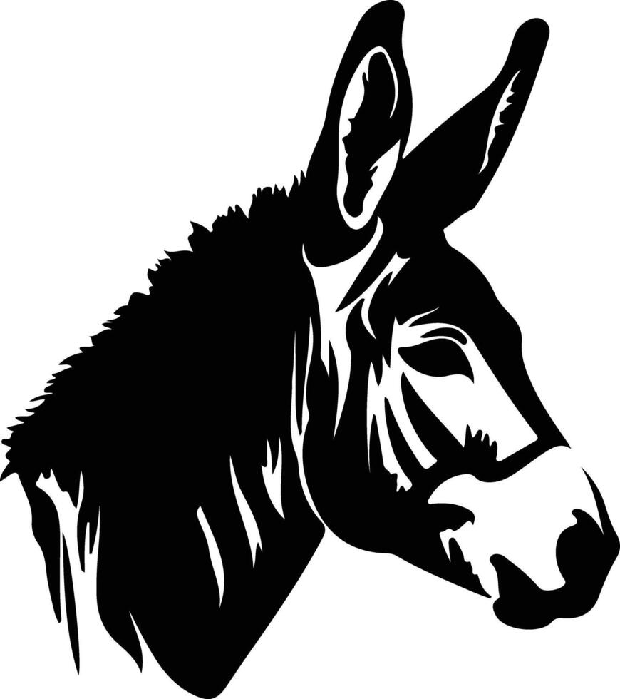 Burro negro silueta vector