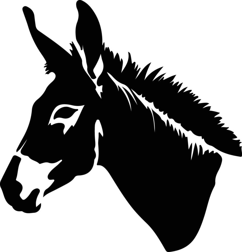 donkey black silhouette vector