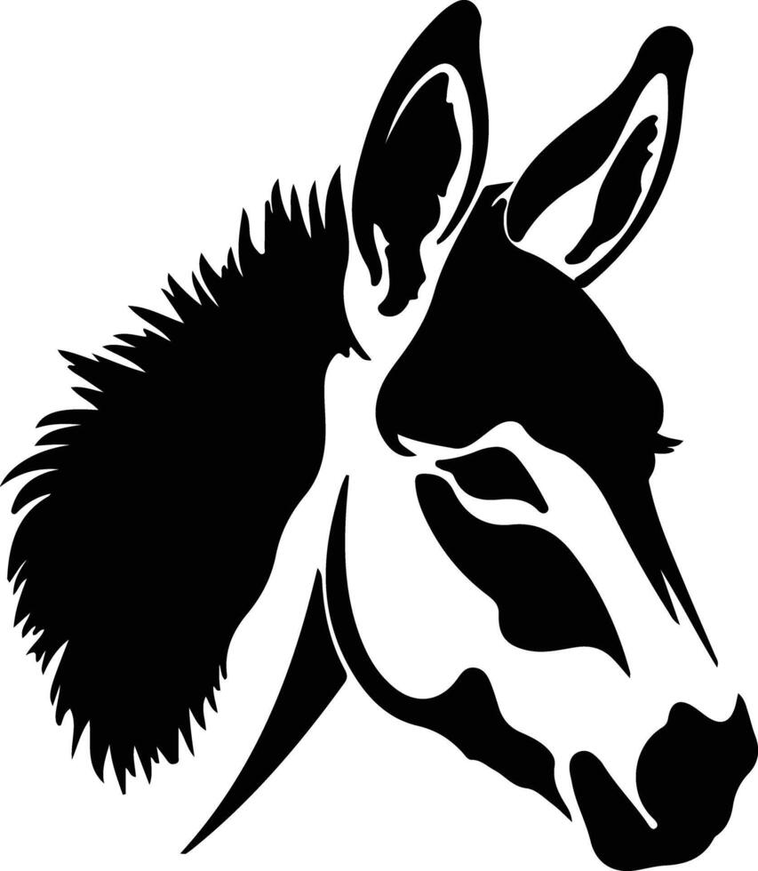 donkey black silhouette vector