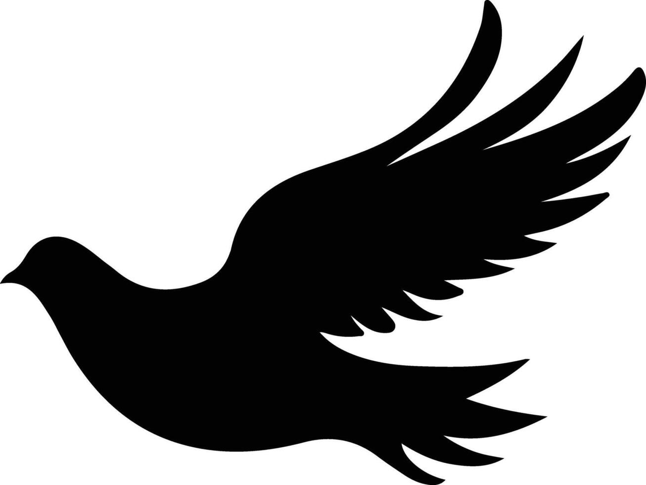 dove black silhouette vector