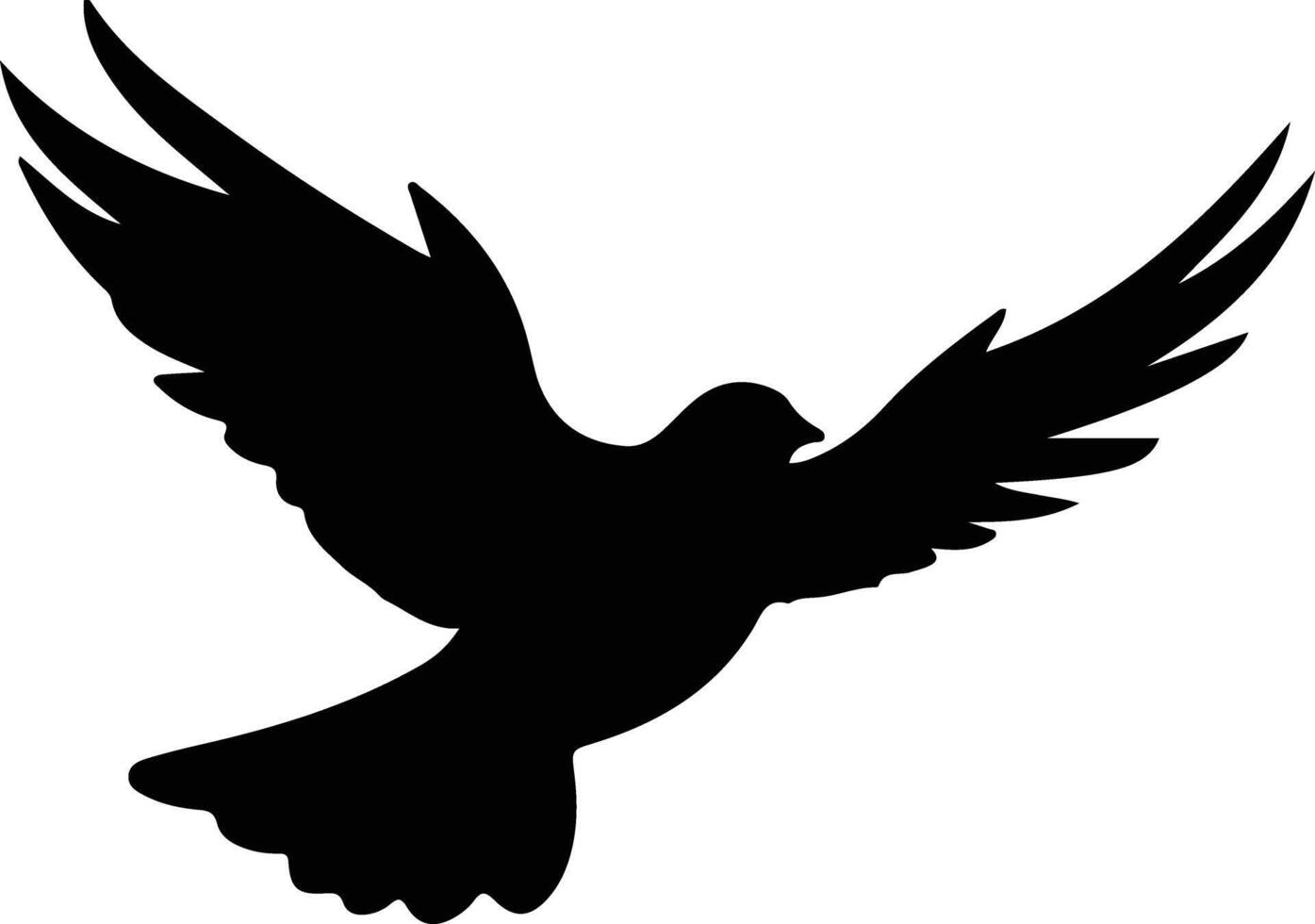 dove black silhouette vector