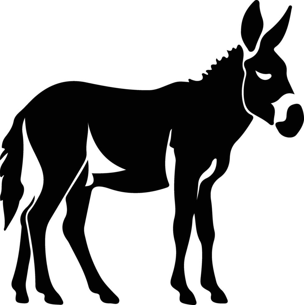 Burro negro silueta vector