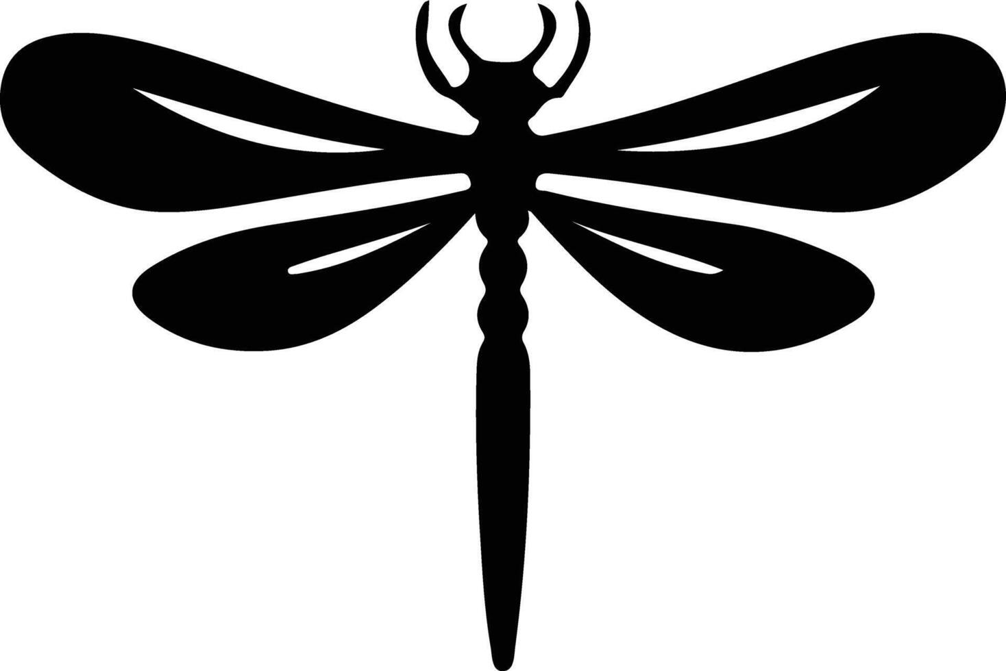 dragonfly black silhouette vector
