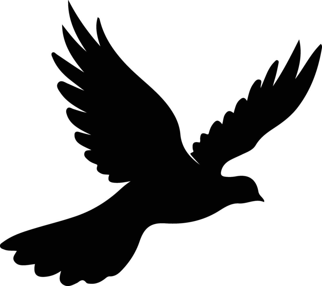 dove black silhouette vector