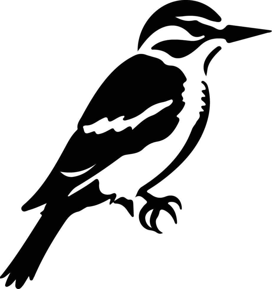 downy woodpecker black silhouette vector