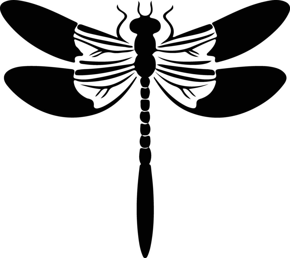 dragonfly black silhouette vector