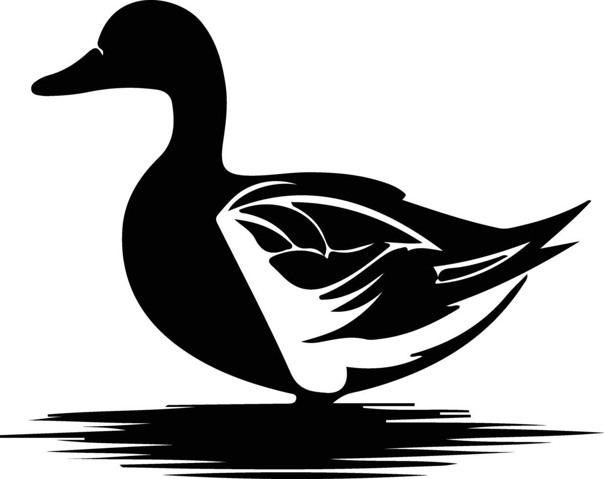 duck black silhouette vector