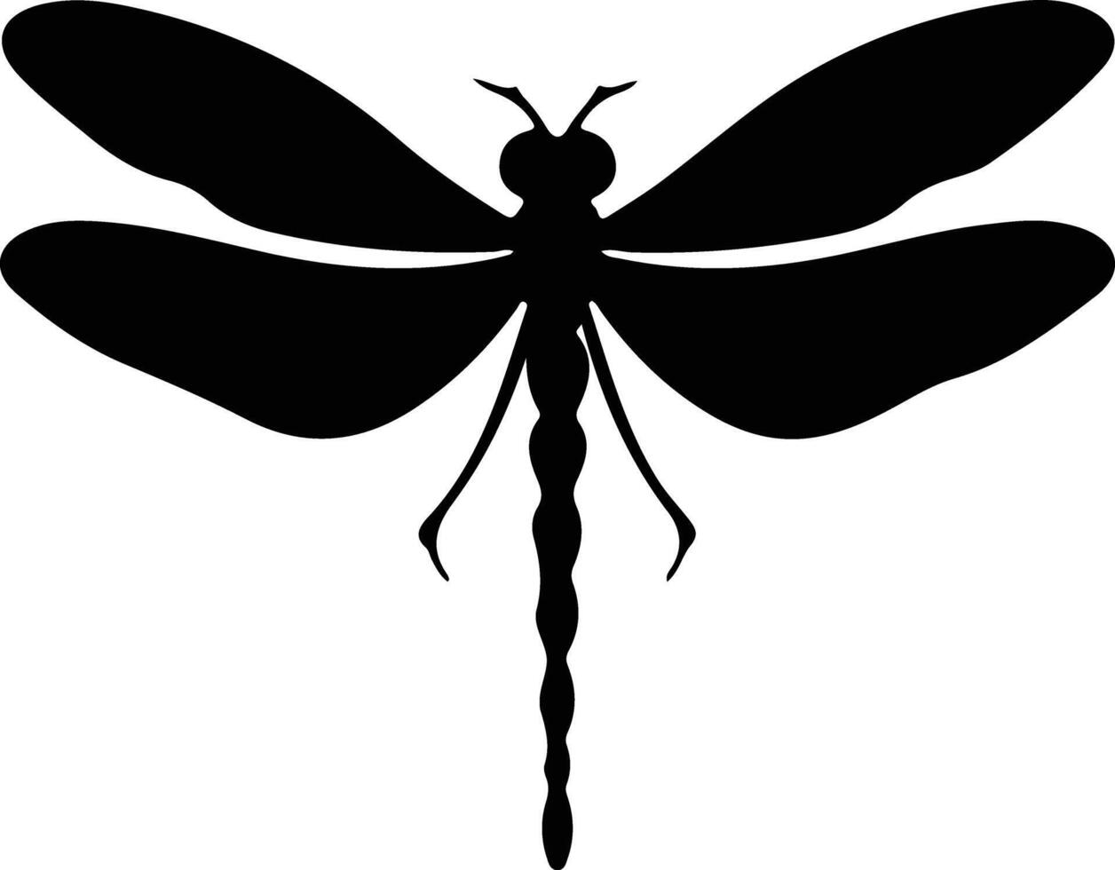 libélula negro silueta vector