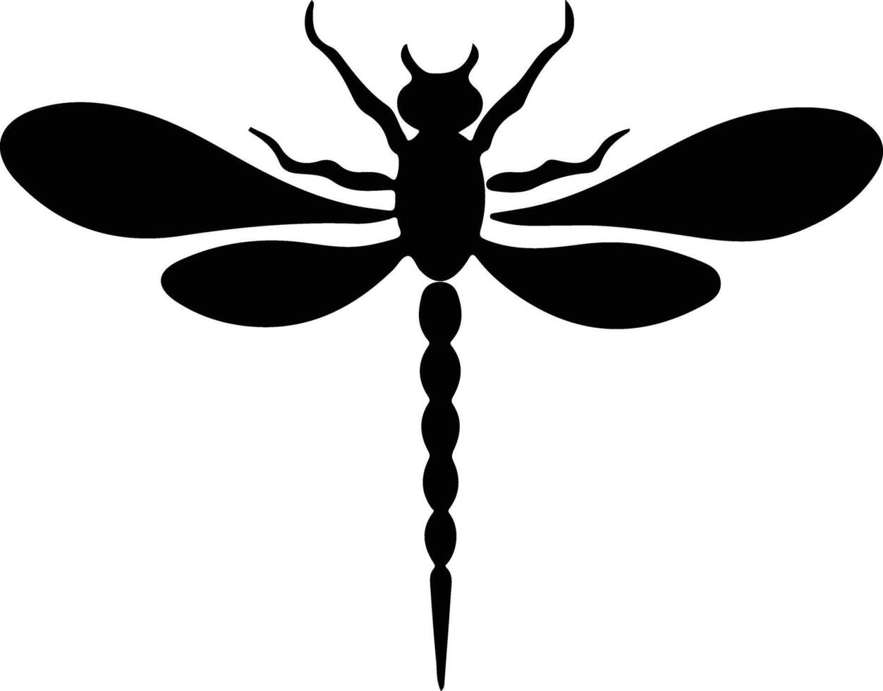 dragonfly black silhouette vector