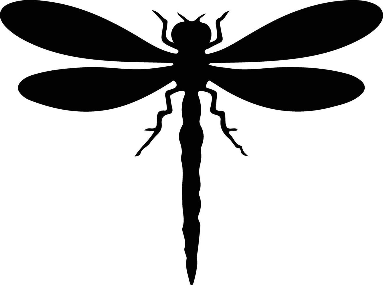 dragonfly black silhouette vector