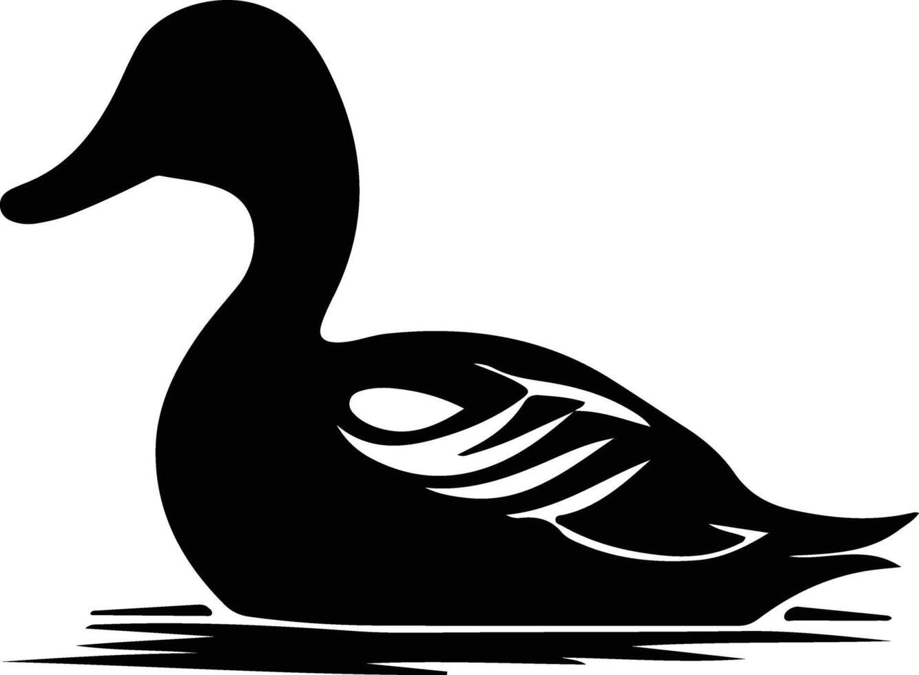 duck black silhouette vector