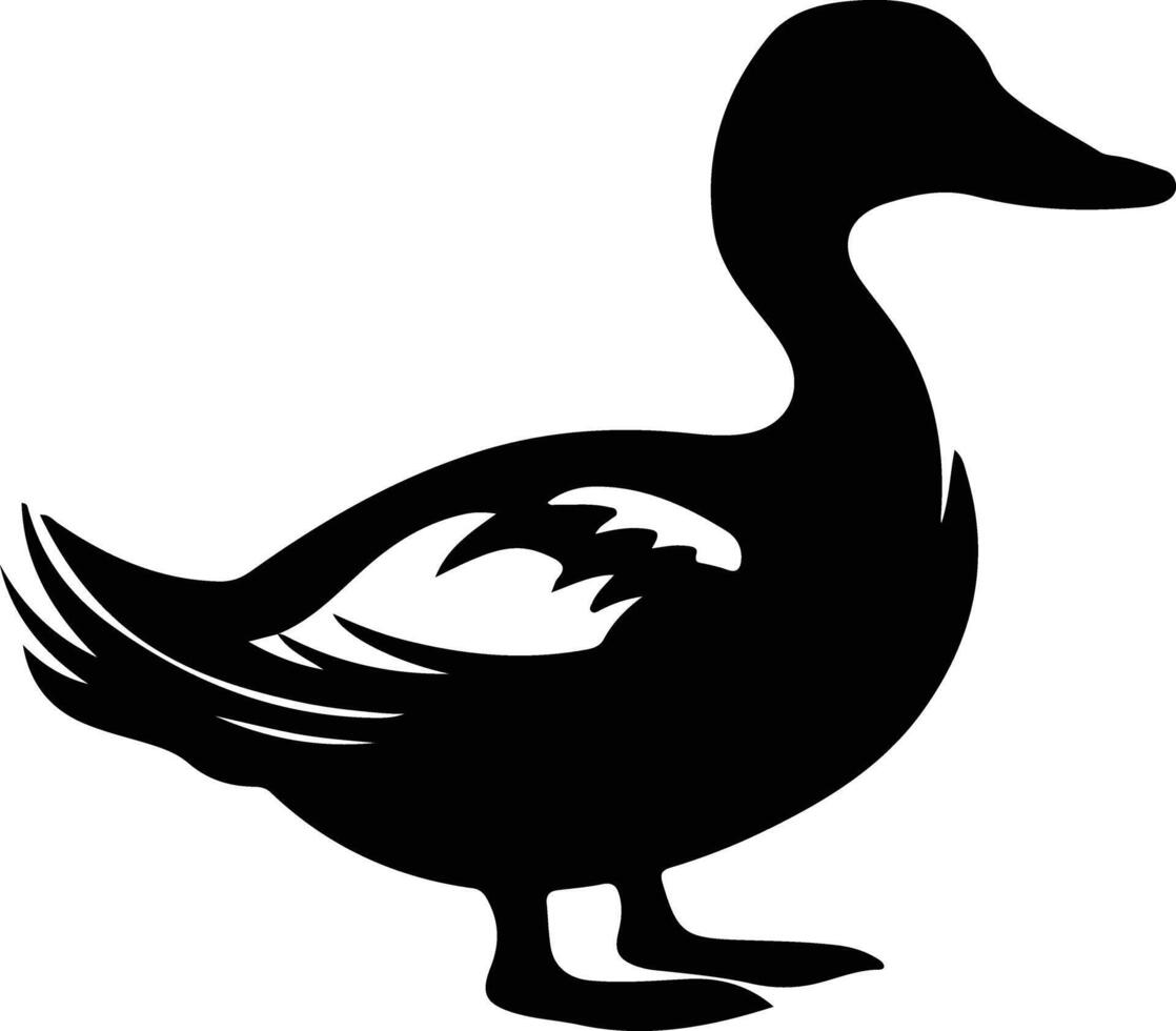 Pato negro silueta vector