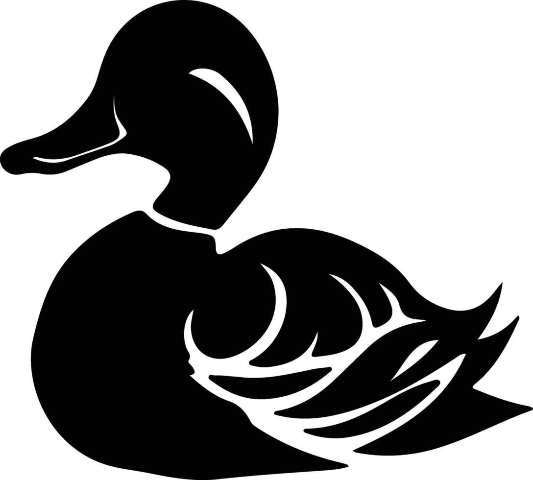 duck black silhouette vector