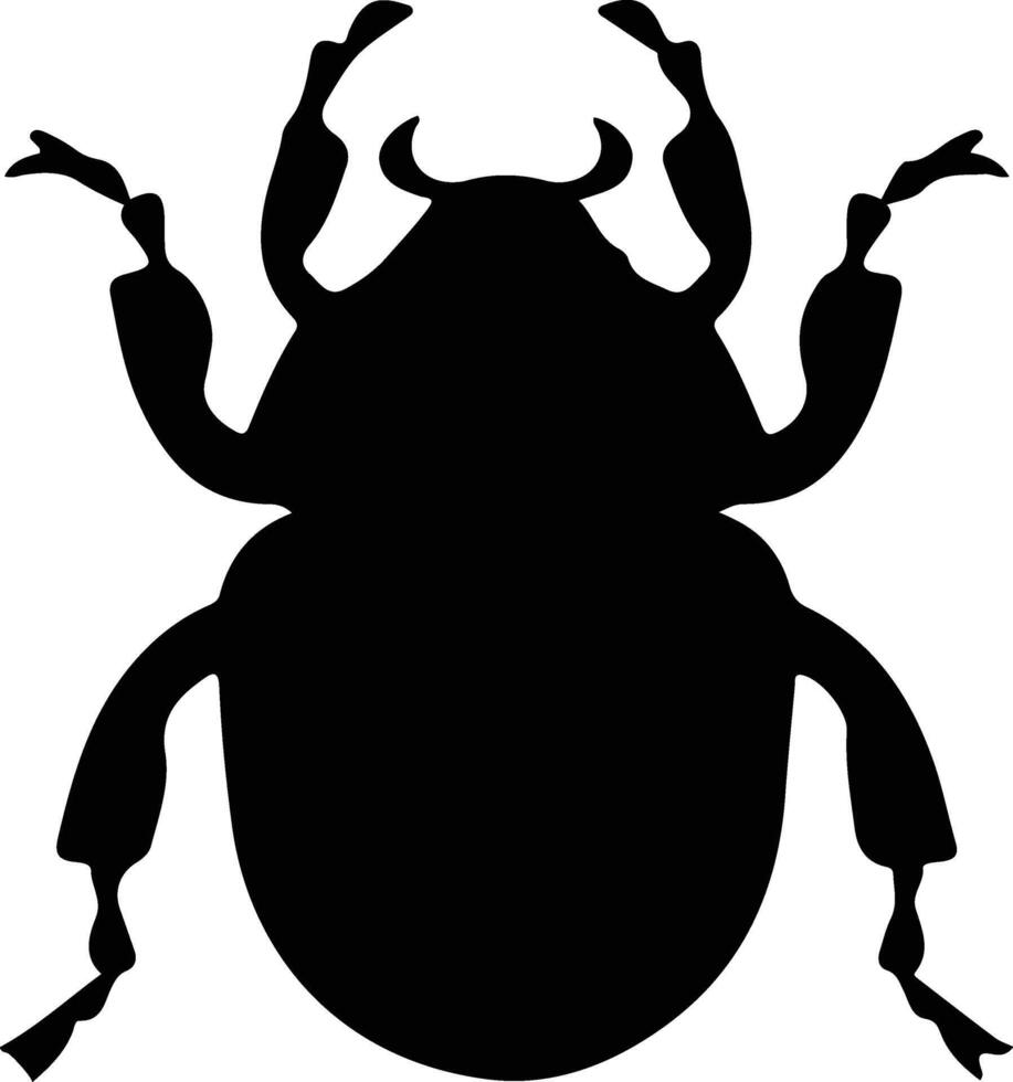 dung beetle black silhouette vector