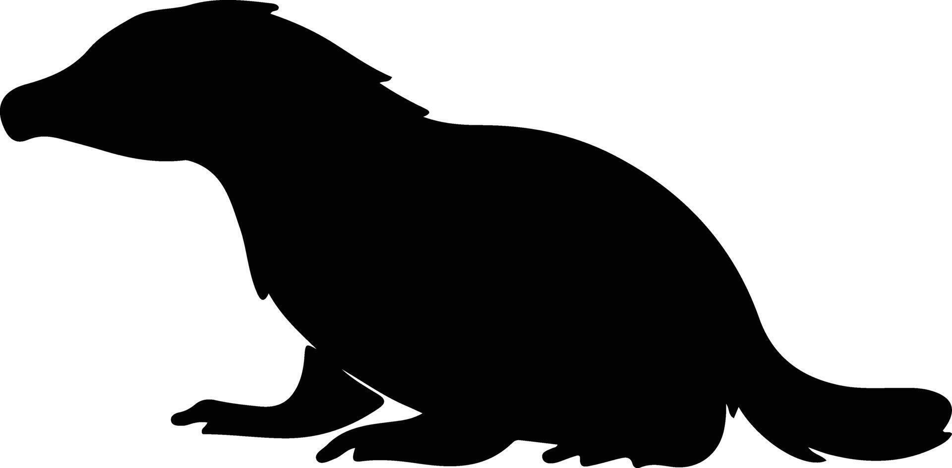 duck-billed platypus black silhouette vector