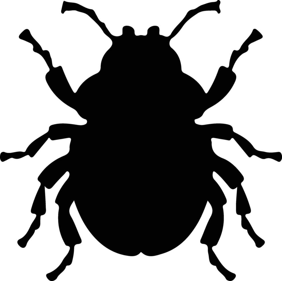 estiércol escarabajo negro silueta vector