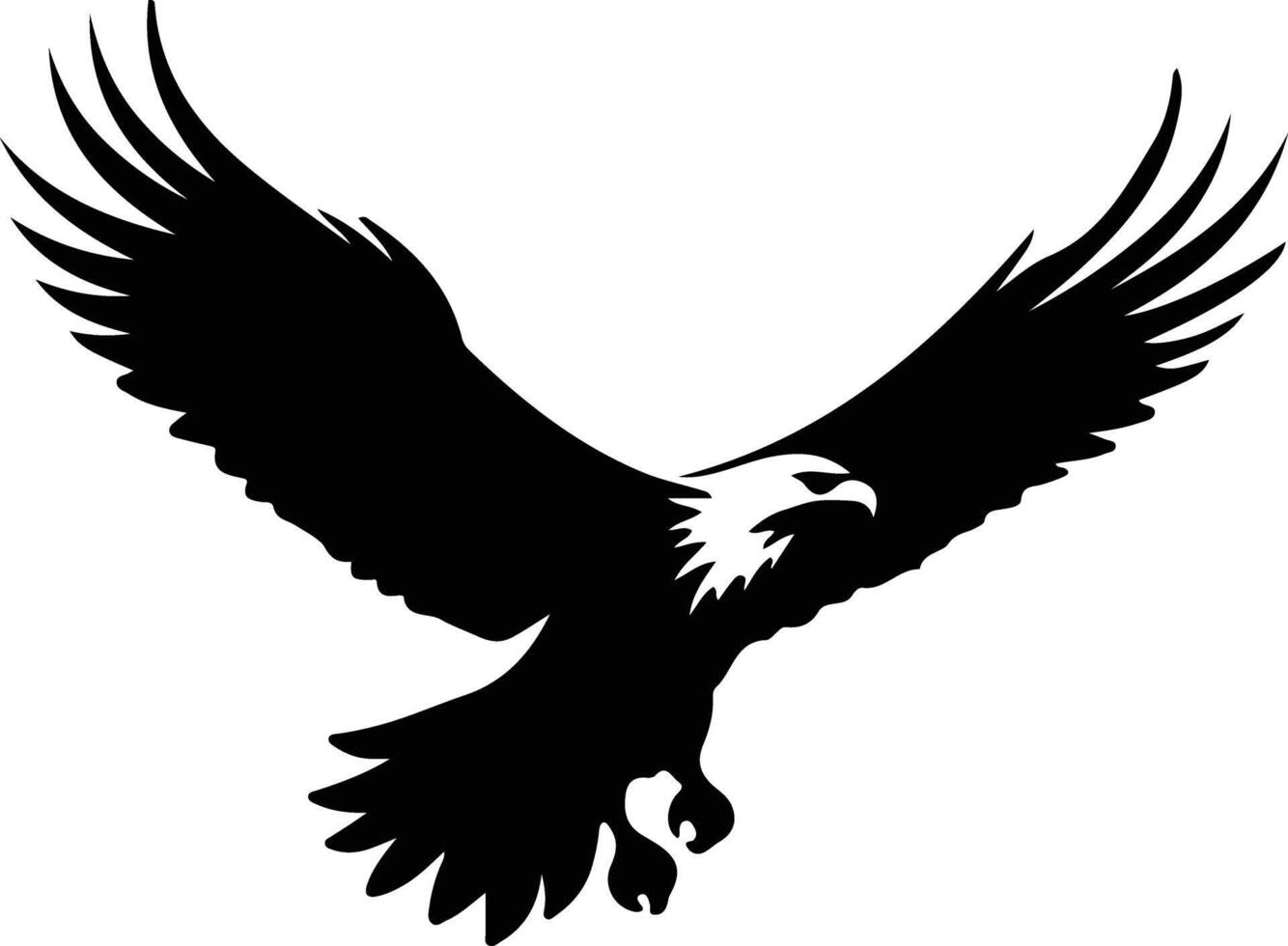 águila negro silueta vector