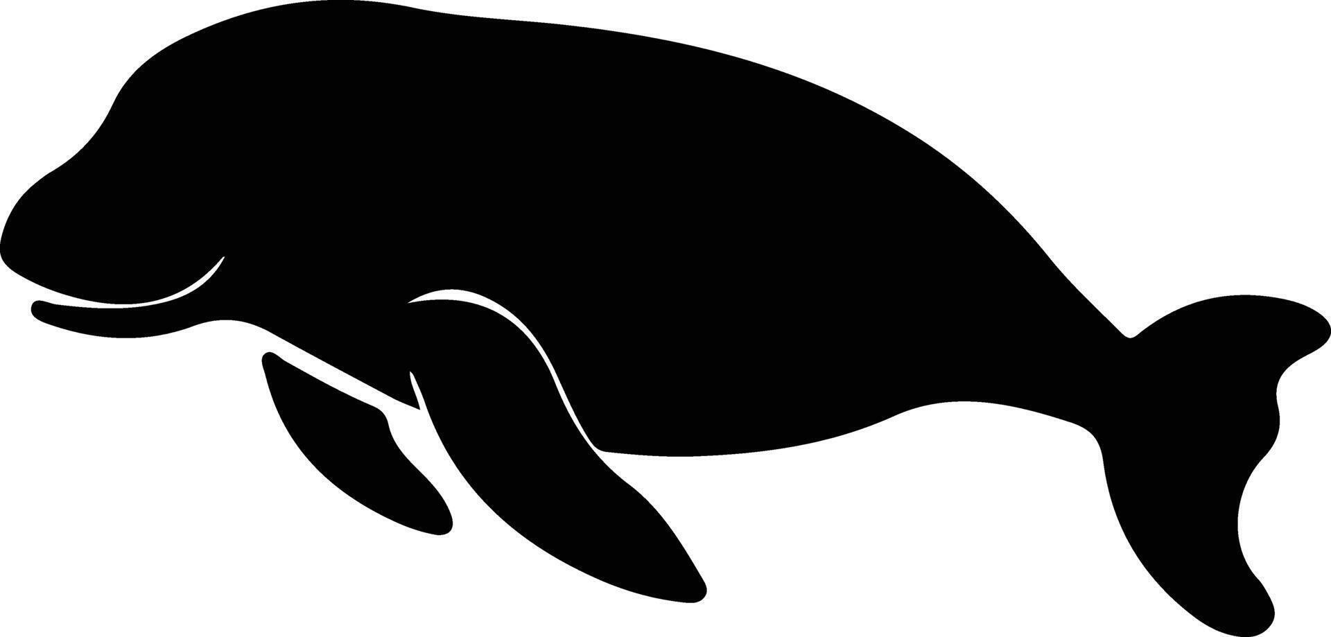 dugong black silhouette vector