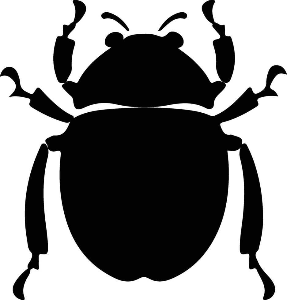 dung beetle black silhouette vector