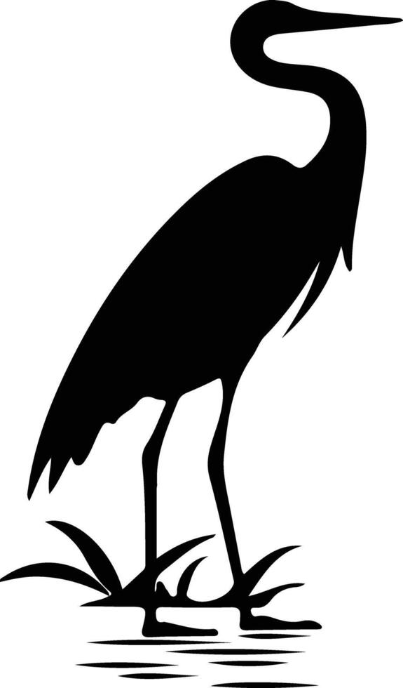 egret black silhouette vector