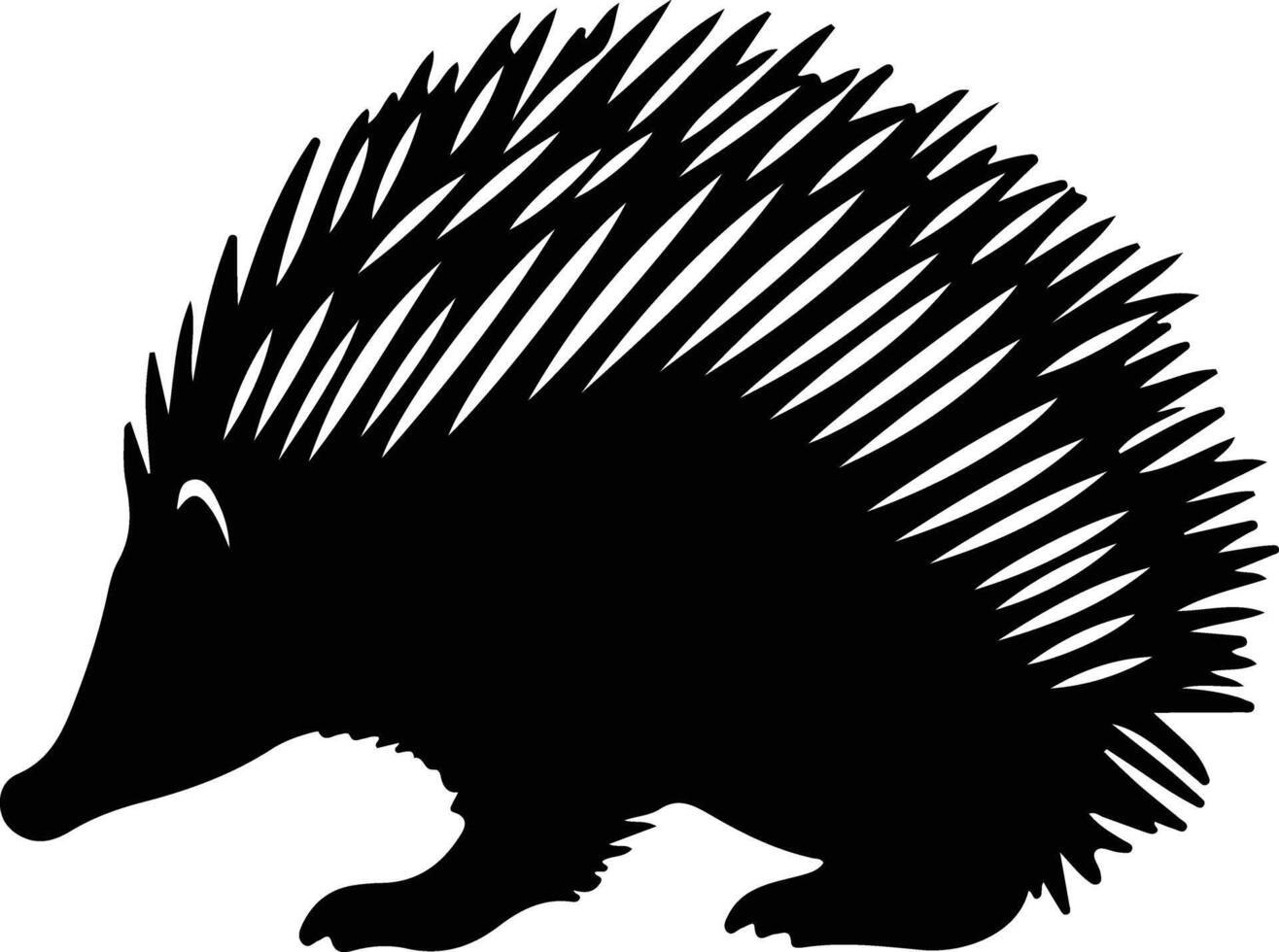 echidna black silhouette vector