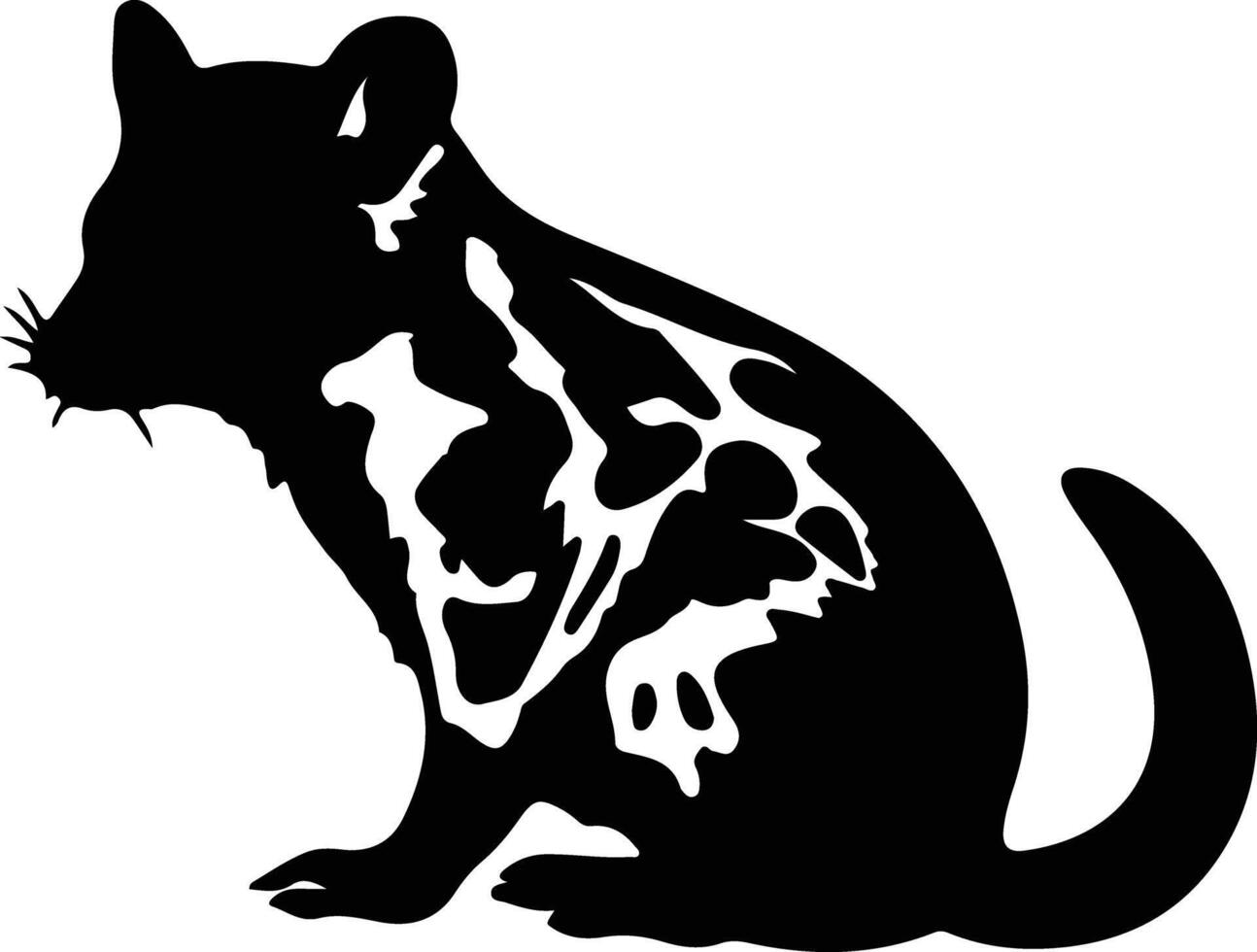 eastern quoll black silhouette vector