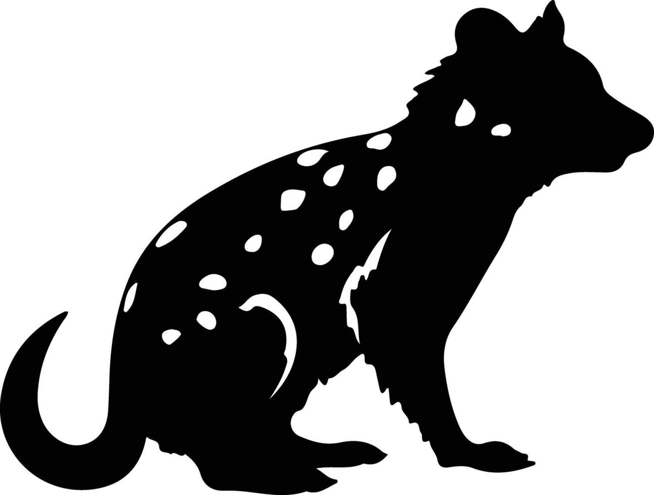 oriental quoll negro silueta vector