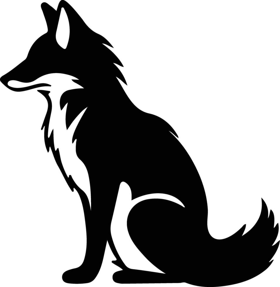 fox black silhouette vector