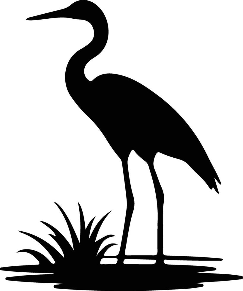 egret black silhouette vector