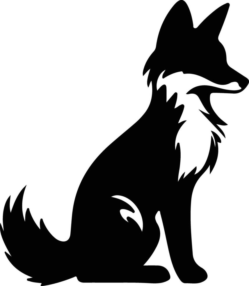 fox black silhouette vector