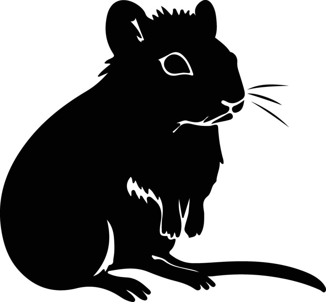 gerbil black silhouette vector