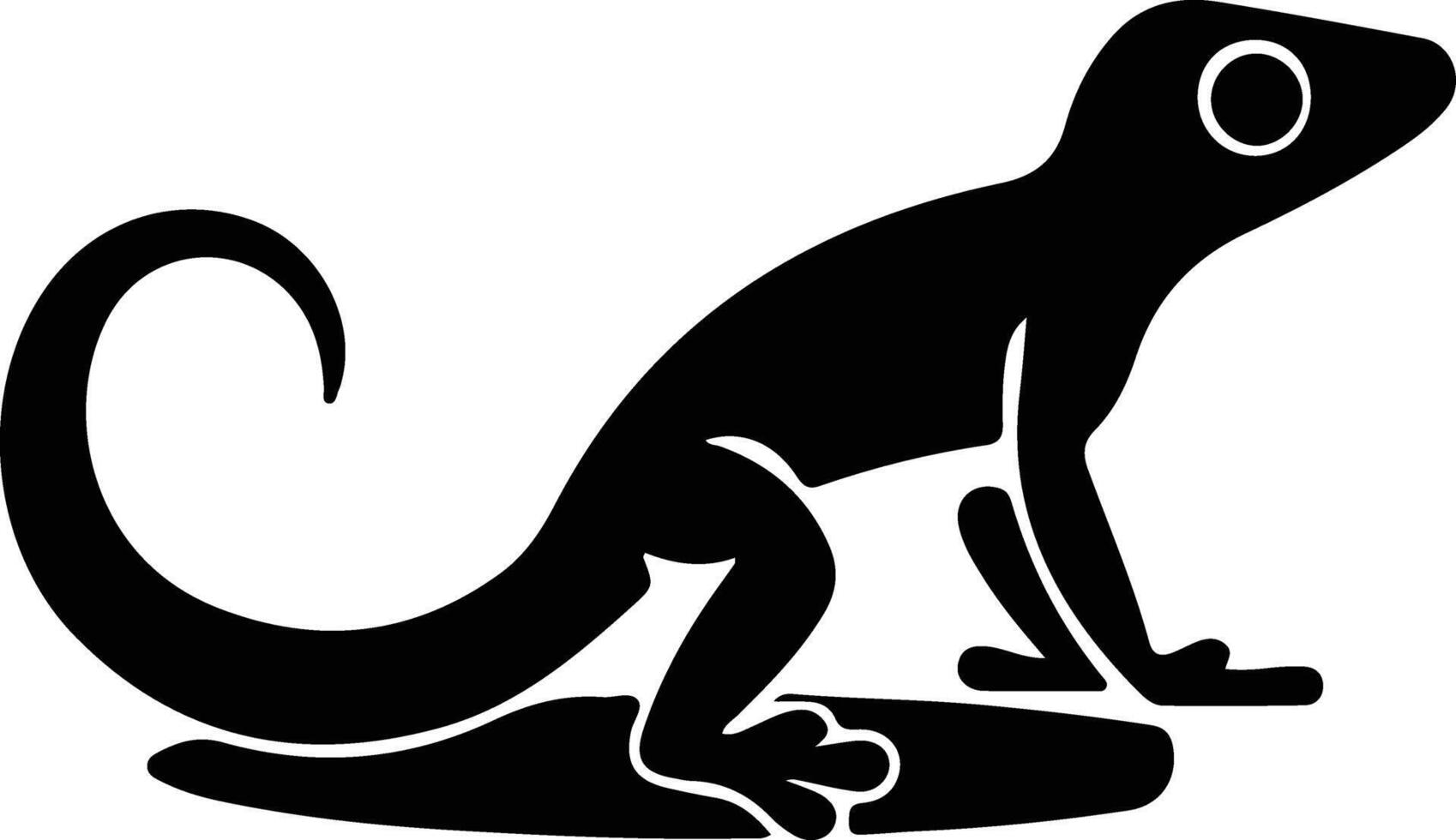 gecko black silhouette vector