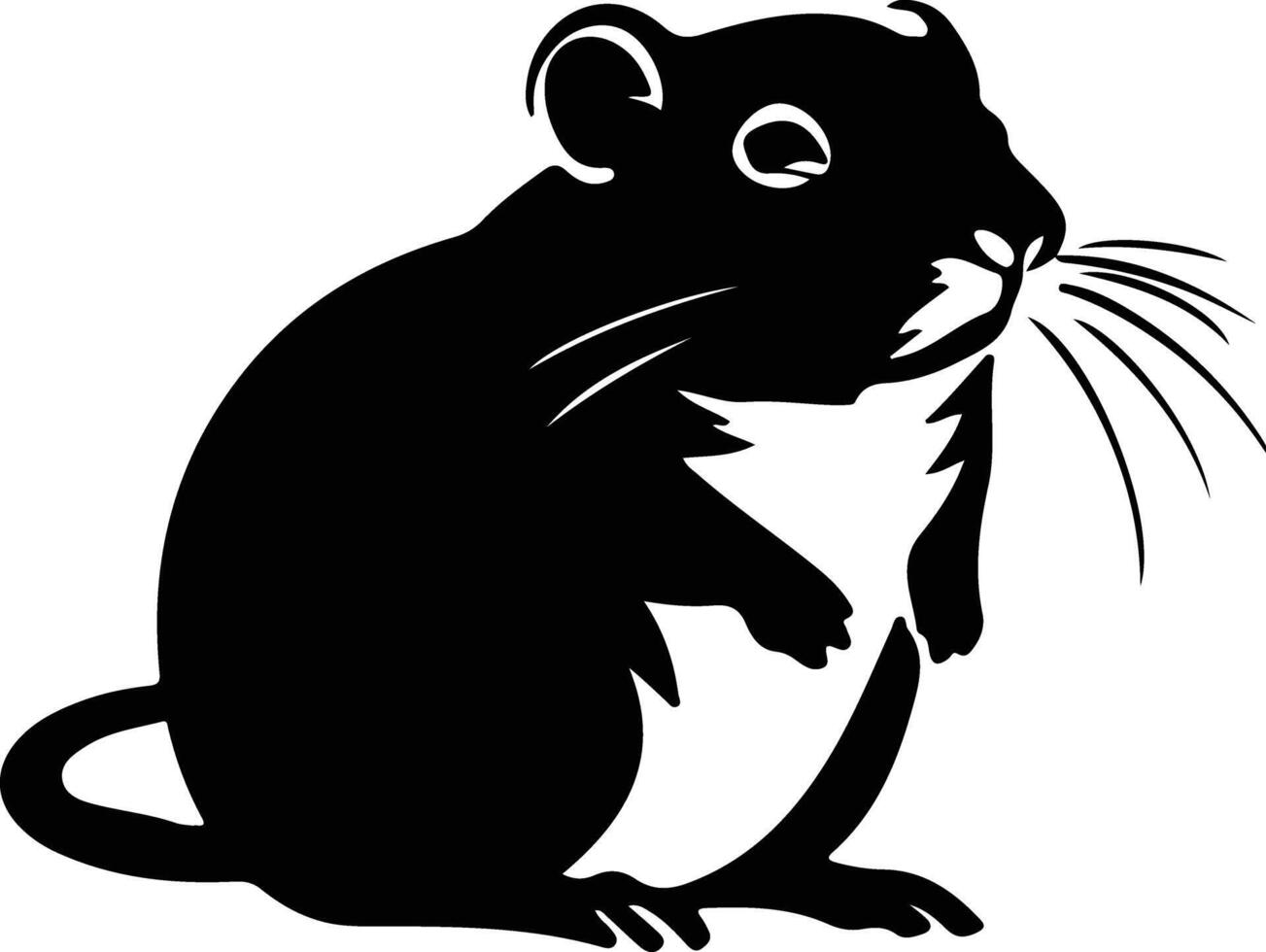 gerbil black silhouette vector