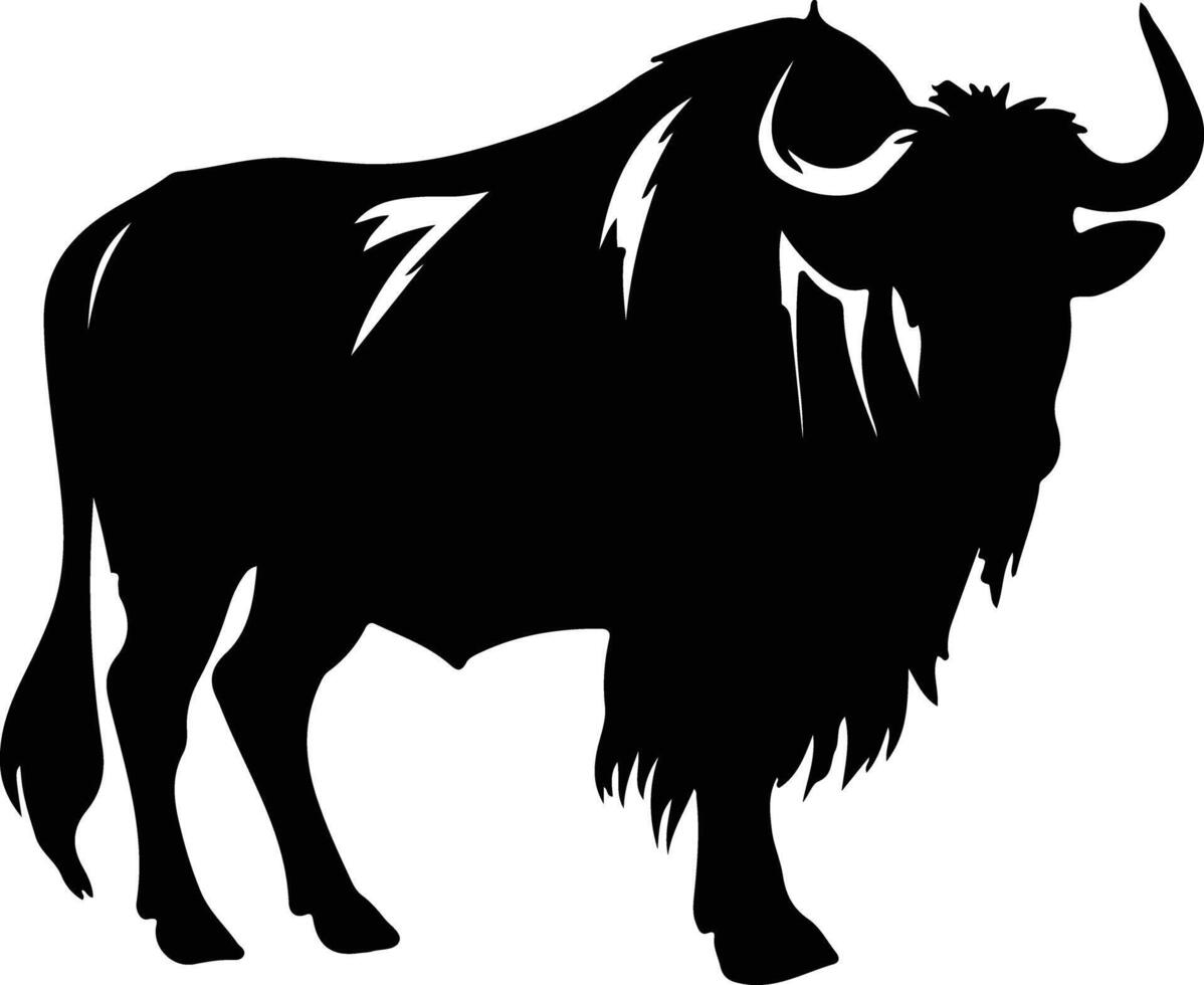 gnu black silhouette vector